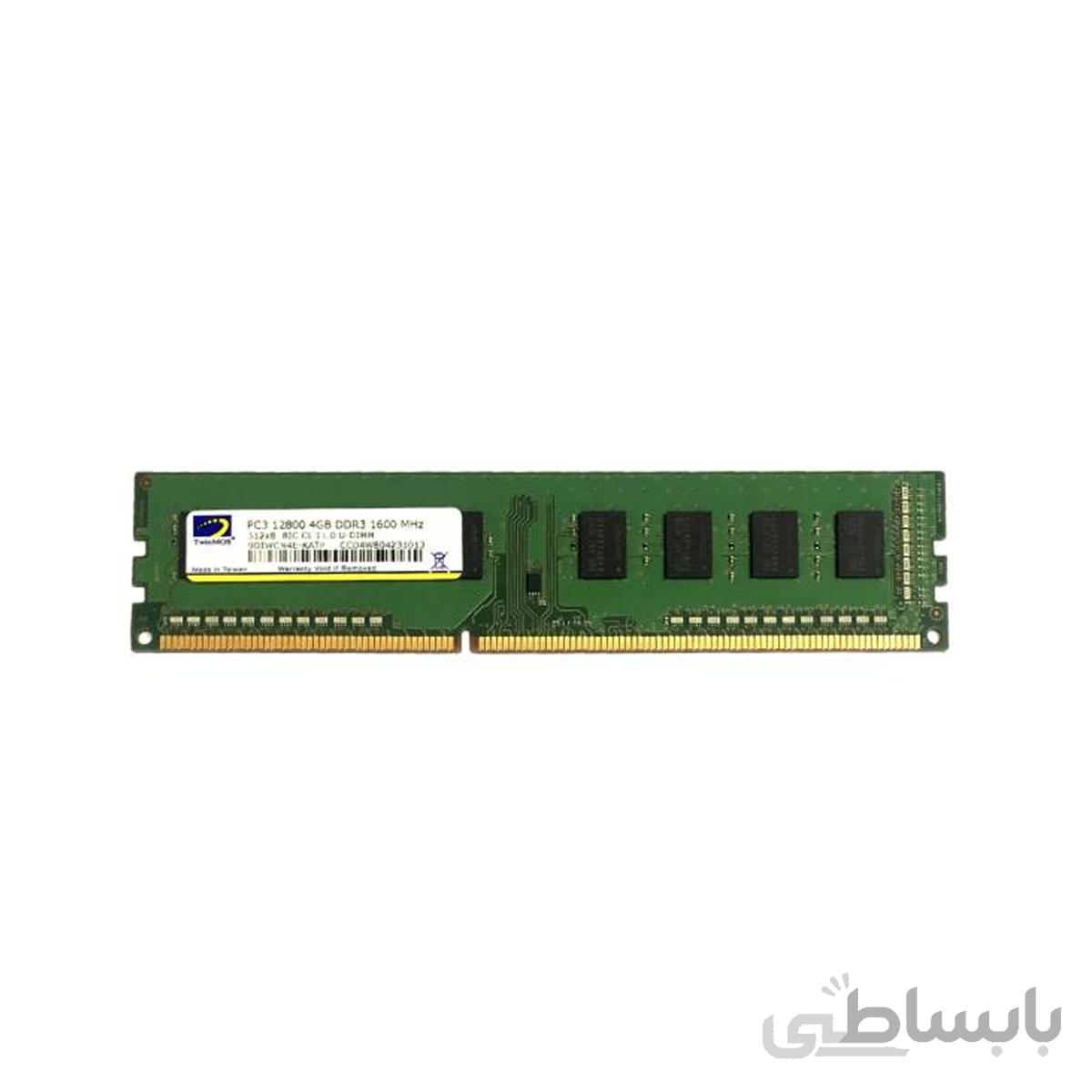 رم دسکتاپ DDR3 تک کاناله 1600 مگاهرتز توین موس ظرفیت 4 گیگابایت