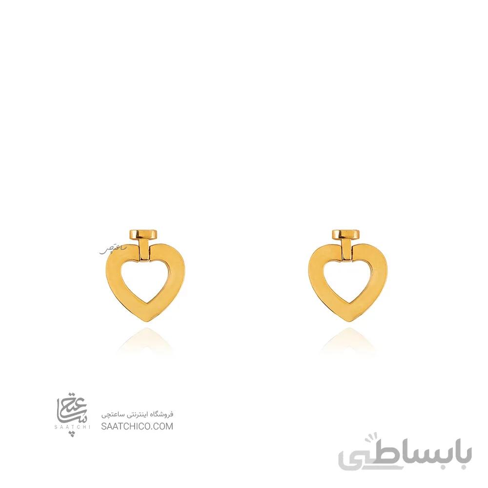 گوشواره طلا طرح قلب فرد ساده کد CE417
