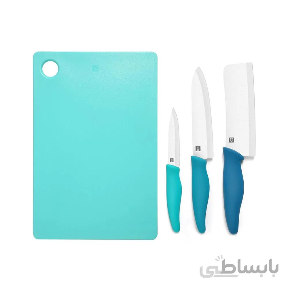 ست تخته برش و چاقو سرامیکی حرارت دیده شیائومی HUOHOU HU0020