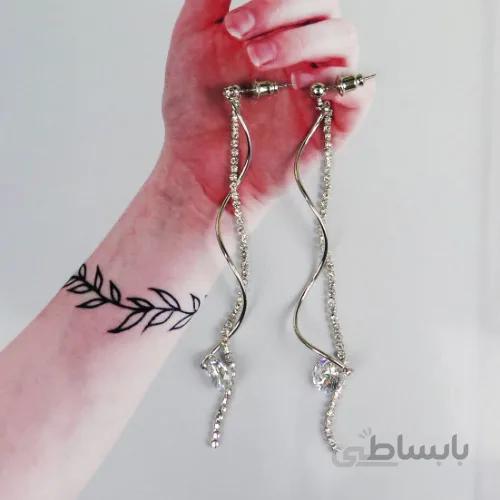 گوشواره آویز فشن نقره ای