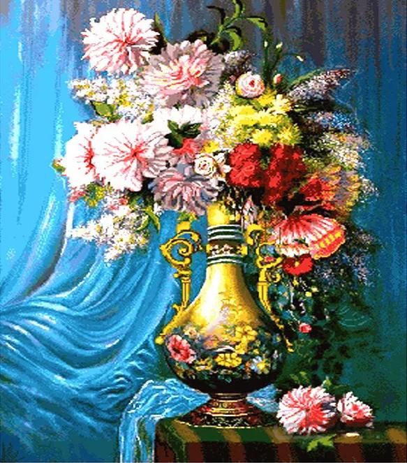 نخ و نقشه گل و گلدان کد 1732