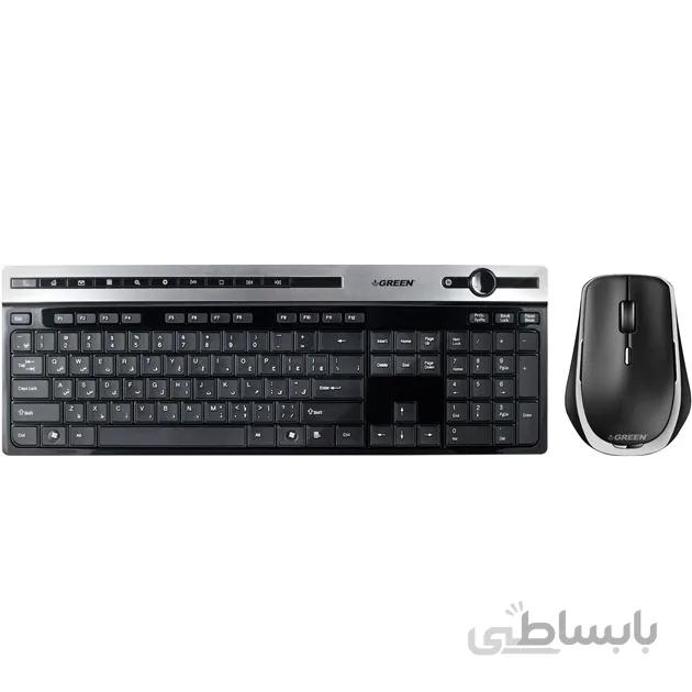 کیبورد و ماوس بی سیم گرین مدل GKM-505W با حروف فارسی ا Green GKM-505W Wireless Keyboard and Mouse With Persian Letters