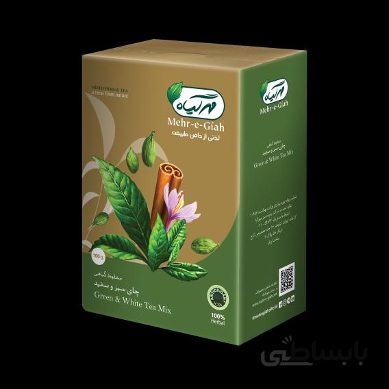 دمنوش مخلوط چای سبز و سفید مهر گیاه