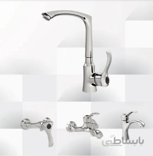 ست شیرآلات کروم مدل کسری برند شیر زرین