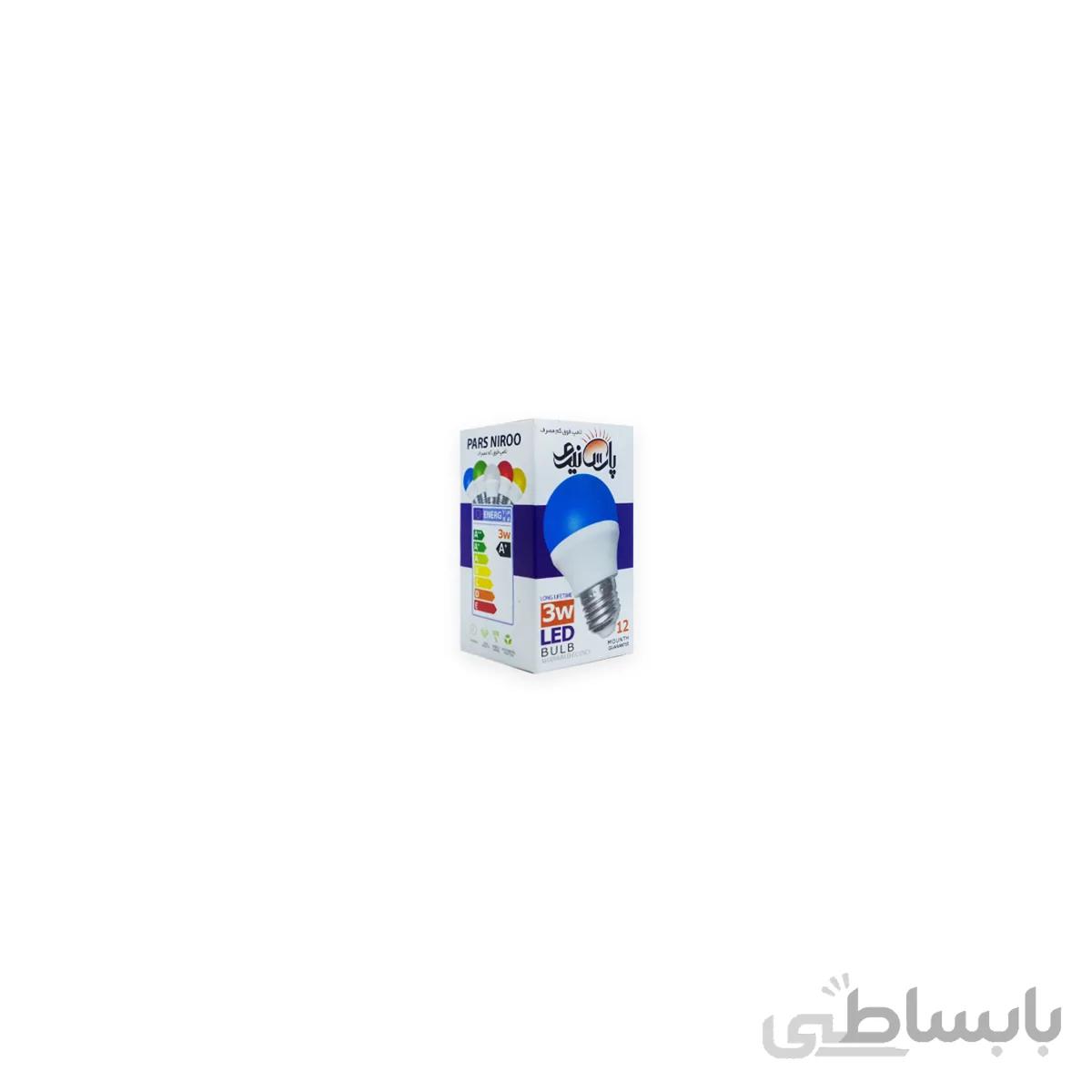 لامپ ال ای دی شب خواب 3 وات پارس نیرو در هفت رنگ
