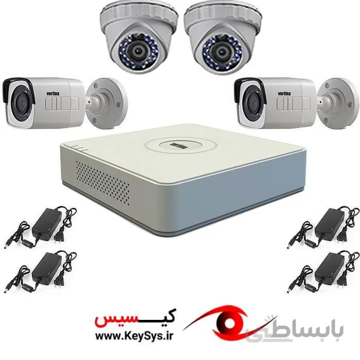 پکیج شماره یک دوربین مداربسته چهار کانال ورتینا