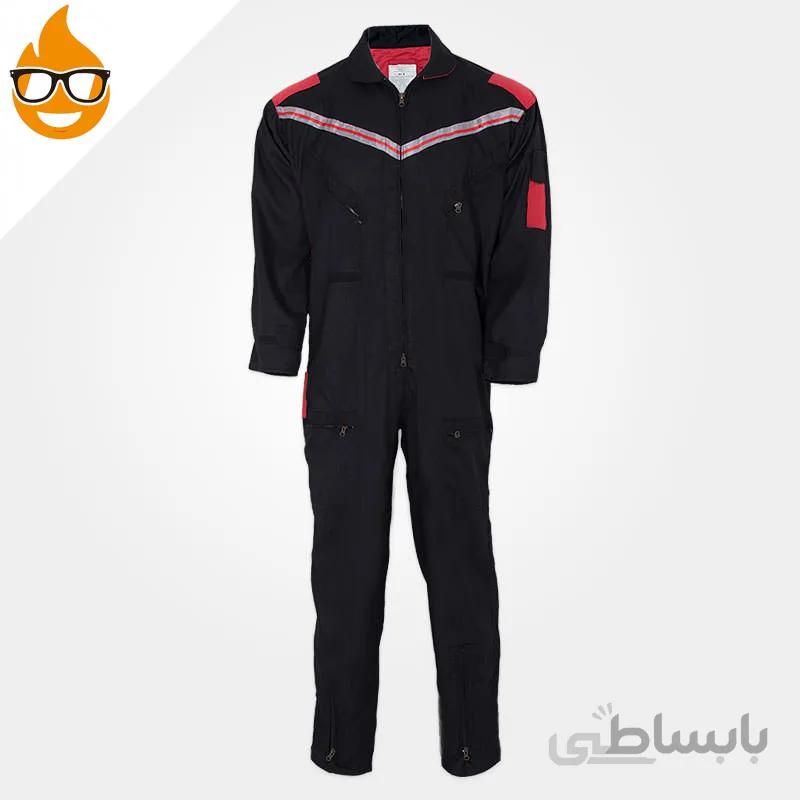 لباس کار هایپر یکسره مشکی قرمز