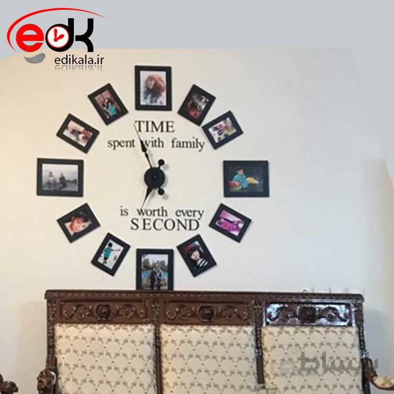 ساعت دیواری فانتزی طرح قاب عکس در پنج رنگ