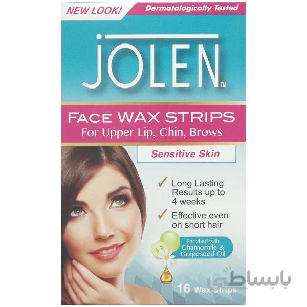 چسب و نوار موبر صورت جولن jolen | مخصوص بالای لب، گوش، ابرو ا Jolen Facial Wax Strips Sensitive Skin