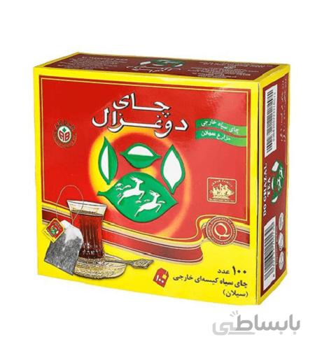 چای تی بگ ساده 100 عددی دو غزال