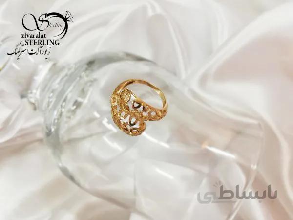 انگشتر تراش طرح قلب زنانه طلا روس