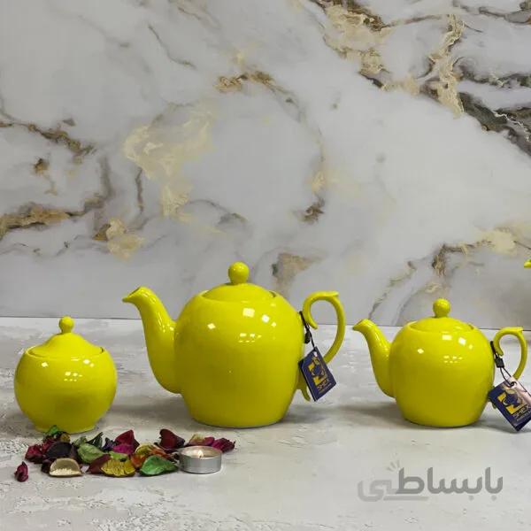 قوری شکس مدل مجید رنگی زردسایز متوسط