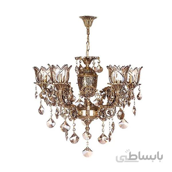 لوستر چشمه نور 5 شعله کد C2701 برنزی