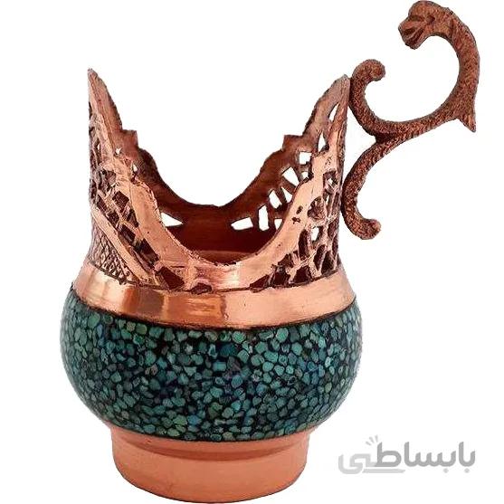 پایه استکان فیروزه کوبی مجموعه 6 عددی کد F-12