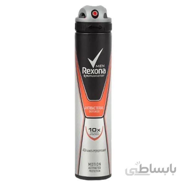 اسپری دئودورانت مردانه مدل Antibacterial 10x حجم 200 میل رکسونا ا Rexona Deodorant Spray Antibacterial 10x For Men 200ml
