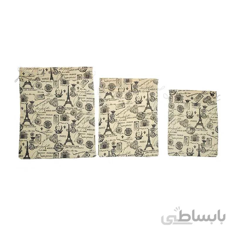 کیسه سبزی چاپی رزین تاژ طرح ایفل 3عددی