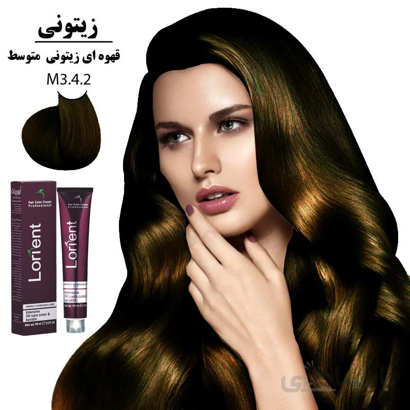 رنگ مو لورینت 100میل کراتینه قهوه ای زیتونی متوسط M3-4.2