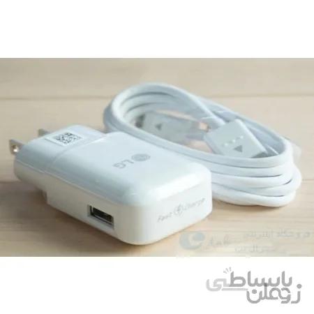 fast charge  شارژر اورجینال دو تیکه گوشی ال جی به همراه کابل اورجینال type c اصلی (1.8 آمپر 9 ولت) - کیفیت عالی + ارسال رایگان