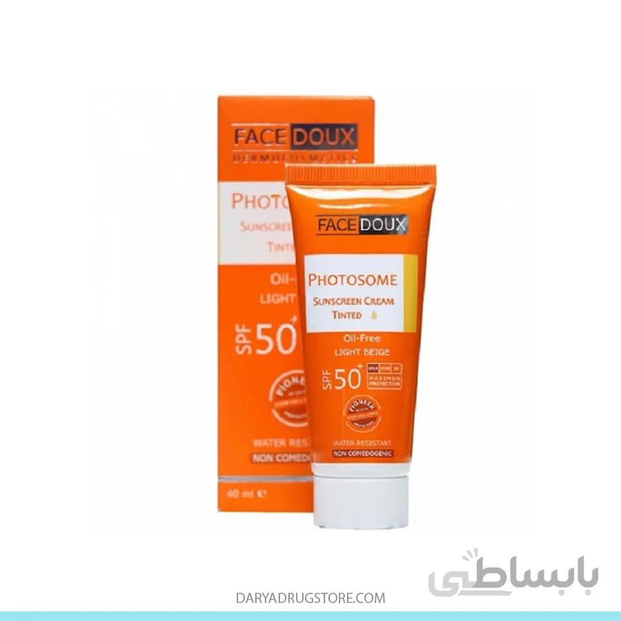 کرم ضد آفتاب رنگی بژ روشن SPF50 فیس دوکس