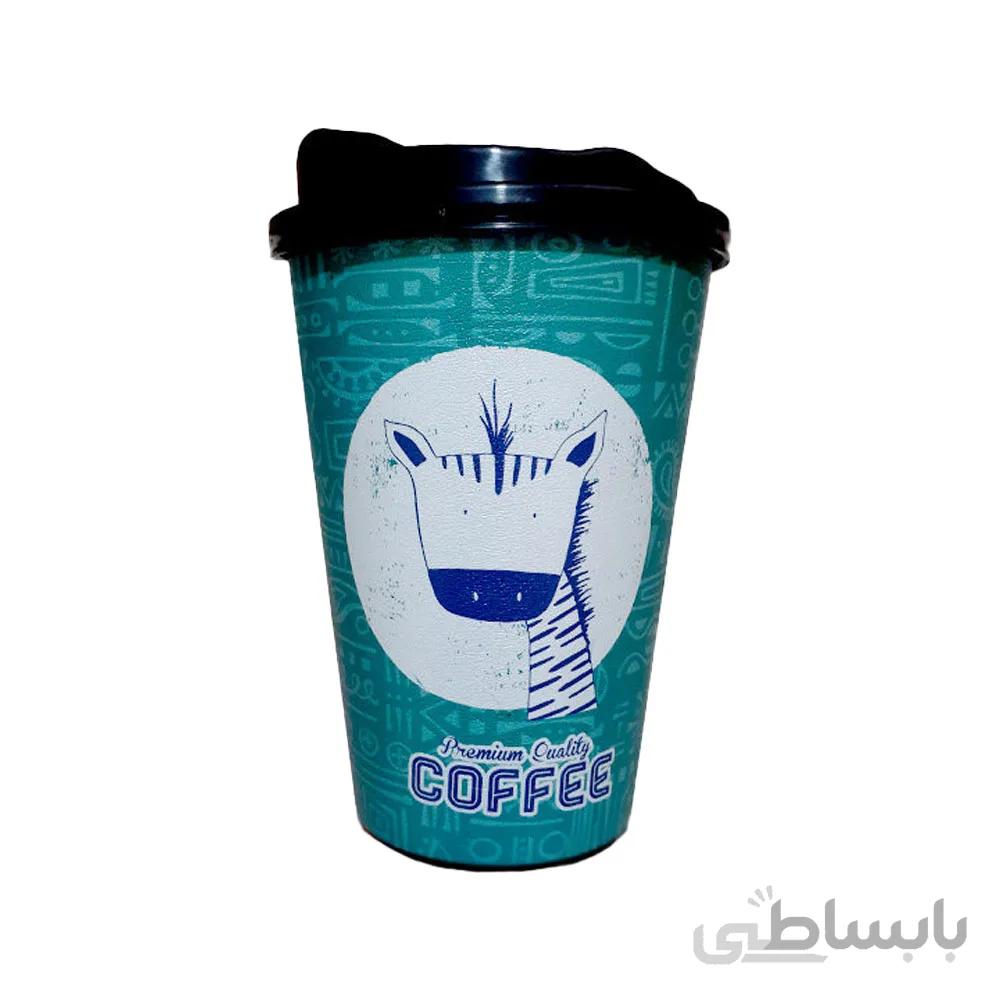 لیوان کافی درب دار پلاستیکی کد 24K-11