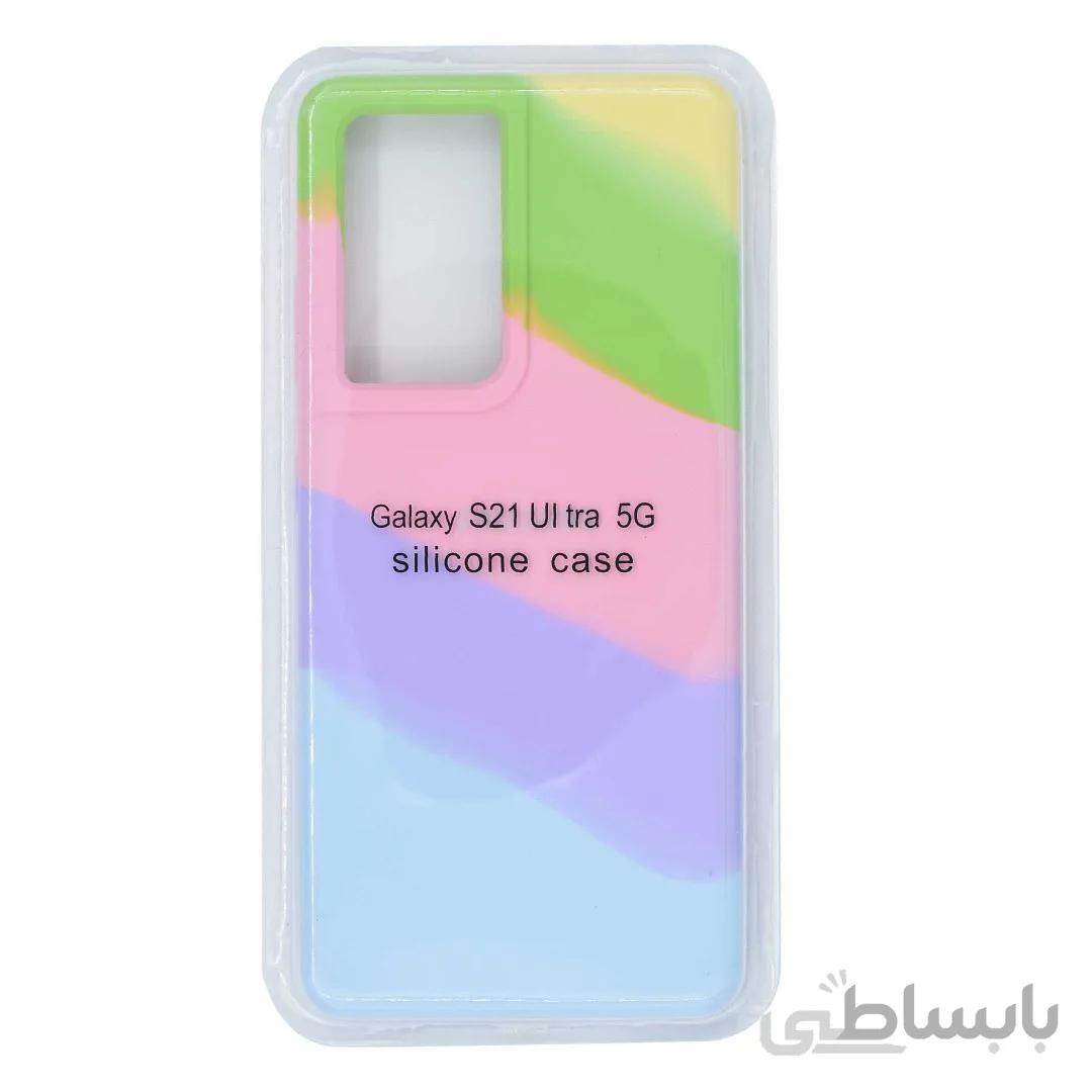 قاب گوشی سامسونگ Galaxy S21 Ultra 5G سیلیکونی رنگین کمانی آبرنگی مدل RN
