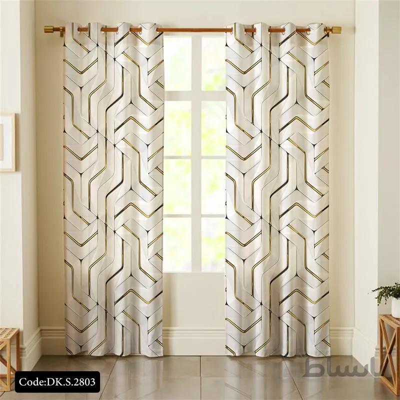 پرده پانچی (هازان و مخمل) کد DK.S.2803 طرح اسپرت ماز