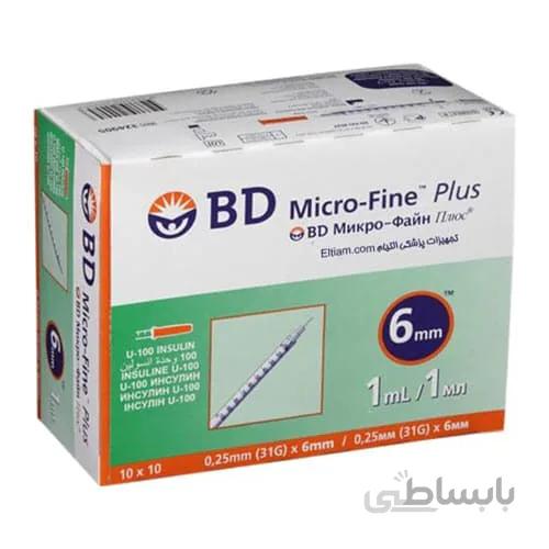 سرنگ انسولین BD بی دی حجم 1 میلیلیتر ( یک سی سی) 100 عددی