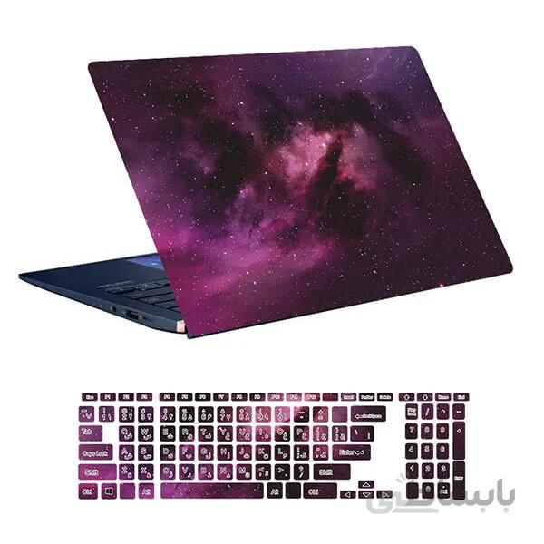 اسکین لپ تاپ طرح Space کد ۷۱ به همراه استیکر کیبورد