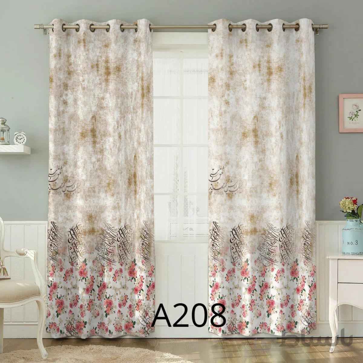پرده چاپی طرح گل کد A208