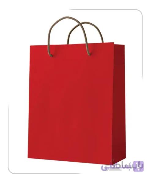 ساکدستی تک رنگ قرمز با کاغذ گلاسه کد10072