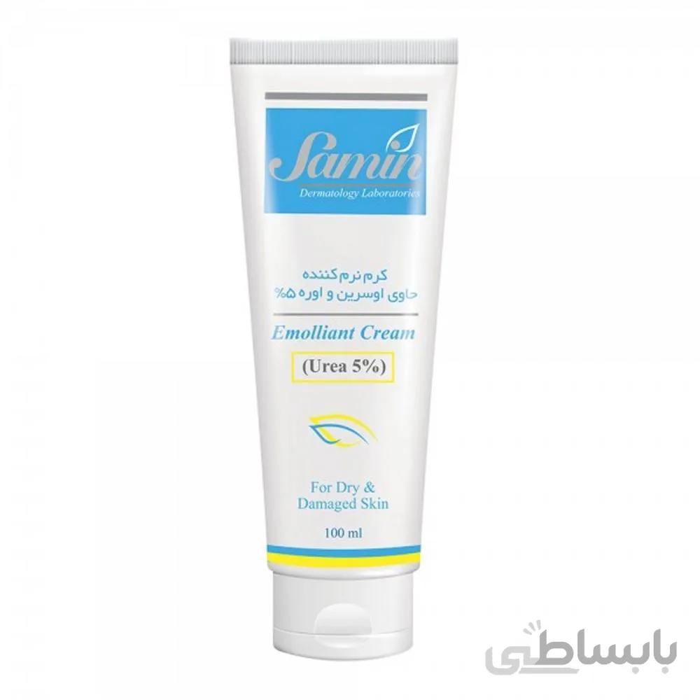 کرم مرطوب کننده پنچ درصد اوره ثمین مناسب پوست خشک 100 میلی لیتر ا Samin Emollient And Urea 5percent Skin Moisturizing Cream 100ml