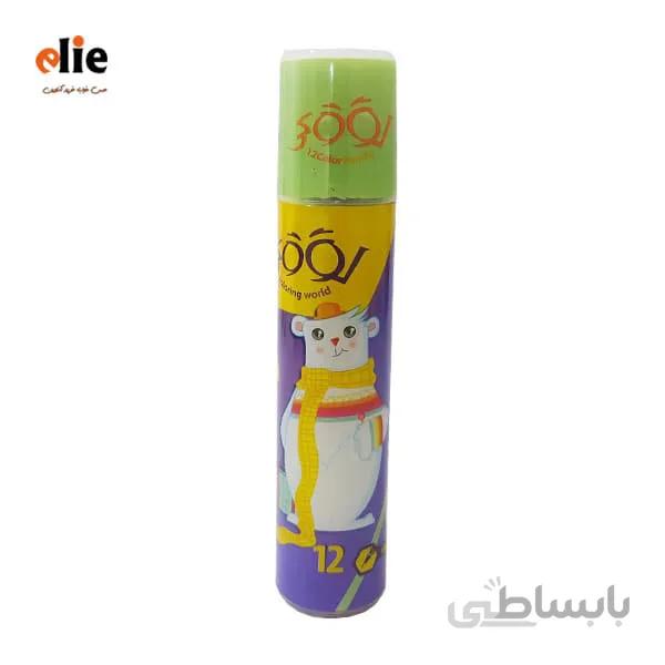مداد رنگی 12 رنگ استوانه لوکی طرح 2