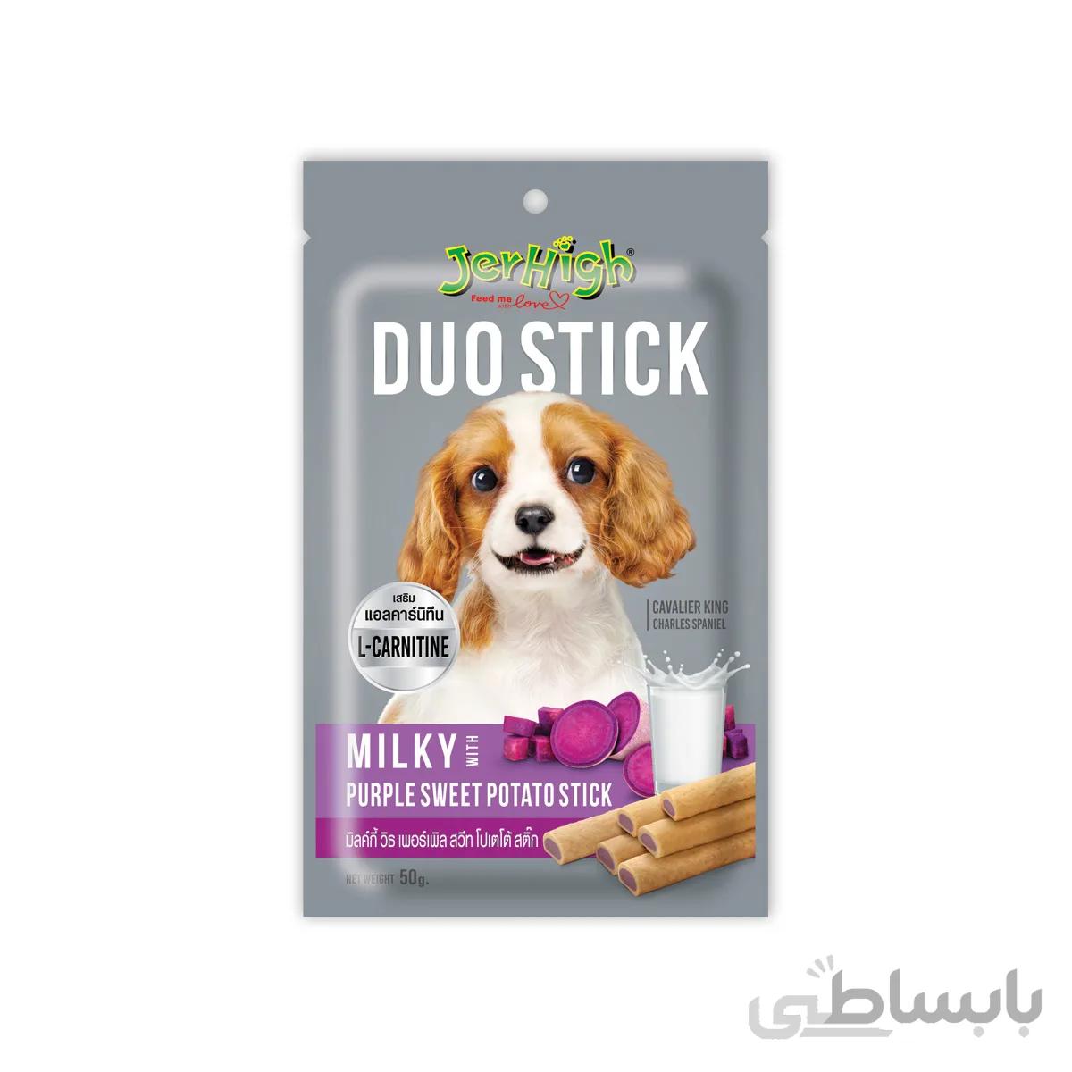 تشویقی سگ جرهای مدل Milky with sweet potato stick وزن 50 گرم