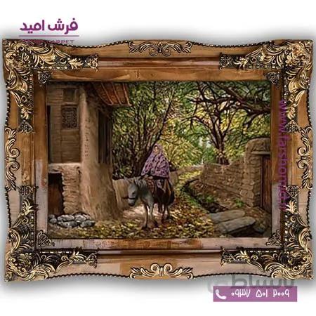 تابلو فرش ماشینی طرح تابلو نقاشی منظره کد 4058 فرشان