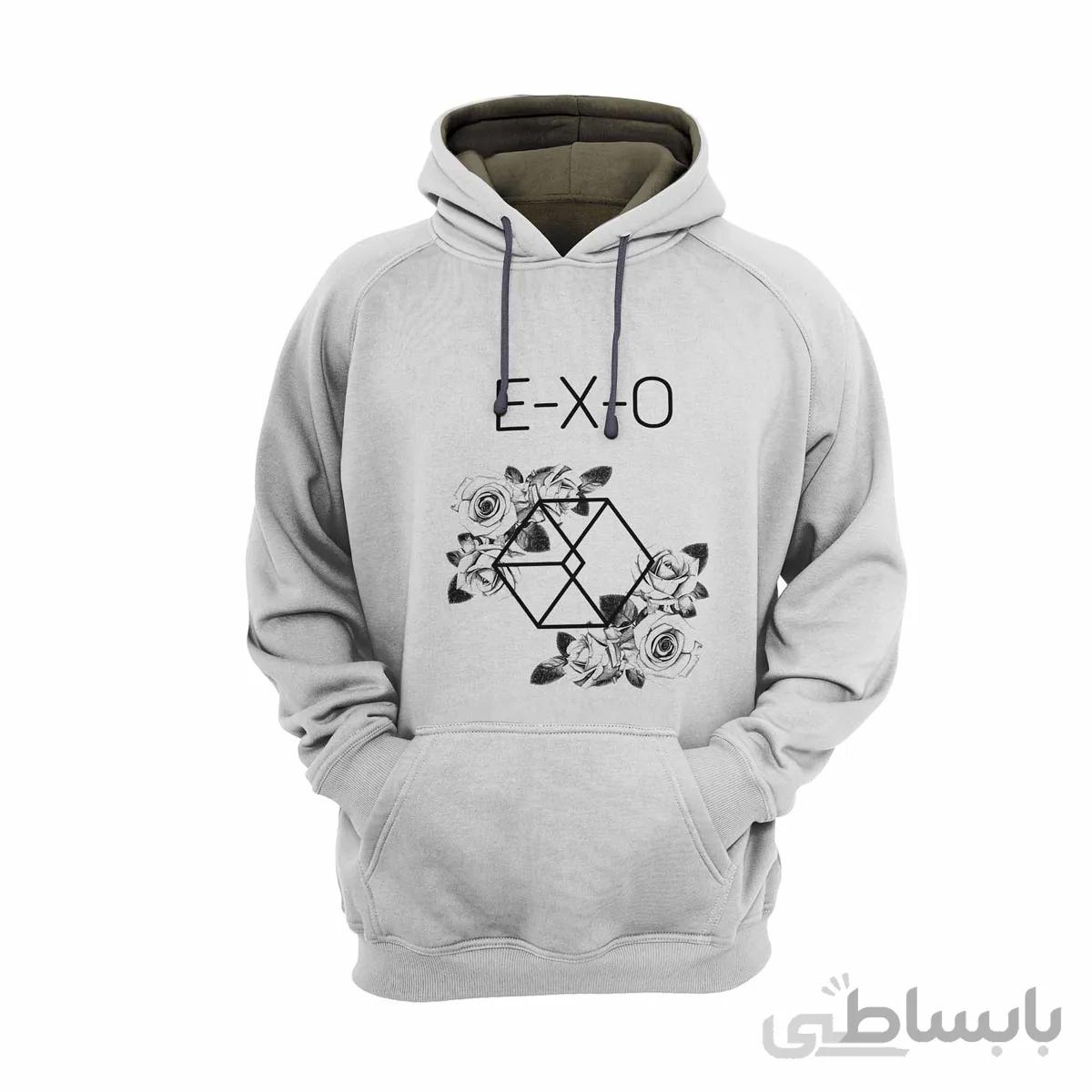 هودی سفید طرح گروه موسیقی اکسو EXO