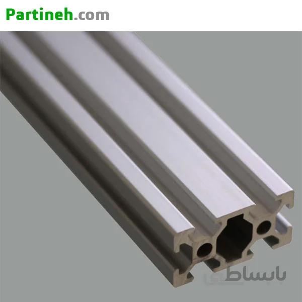 پروفیل صنعتی آلومینیومی ساخت ایران سایز ۲۰ در ۴۰ (mm) سبک شیار ۶mm ا 40x20mm Aluminium Extrusion T-Slot Profile, slot width 6mm, Light