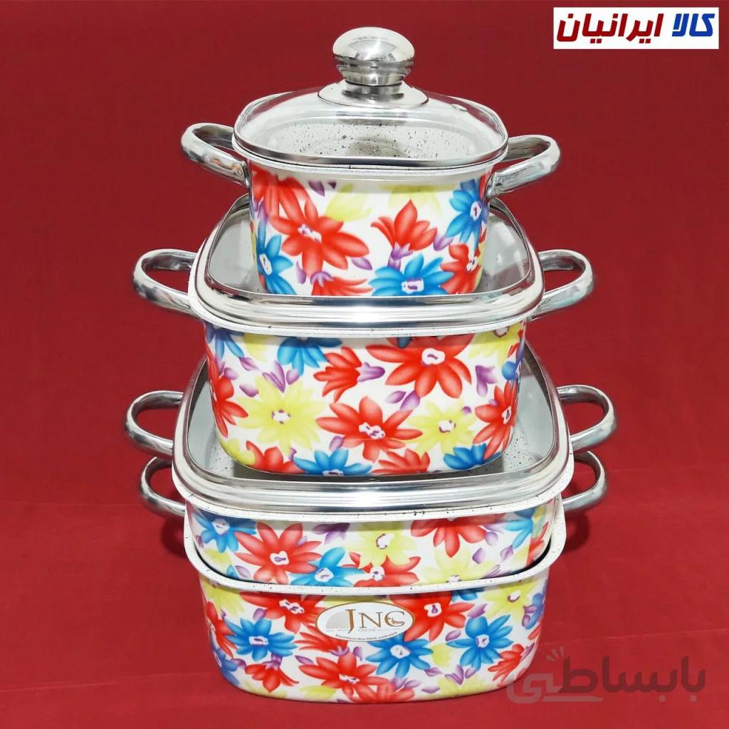 سرویس قابلمه 7 پارچه چهارگوش جنوب مدل یاس کد 1