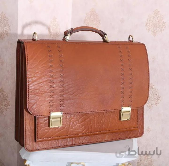 کیف اداری دو فضا چرم گاوی کد ۱۰۲۱۲۰