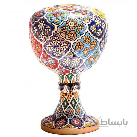 گلدان مینا کاری پایه دار گرد کد 8508516