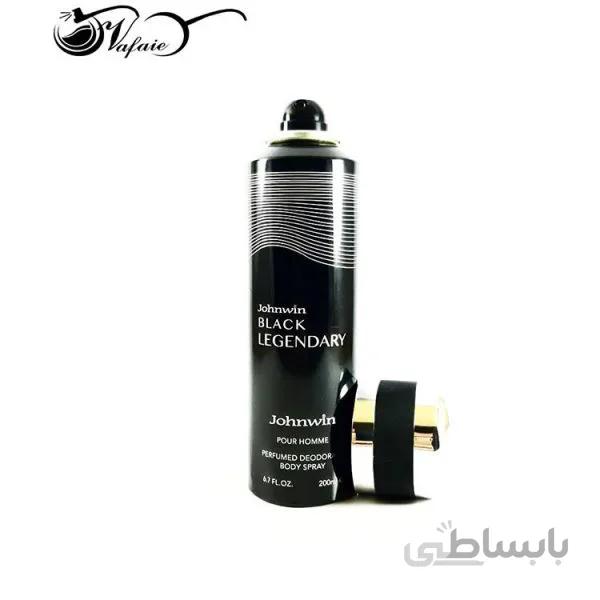 اسپری خوشبوکننده بدن لجندری بلک جانوین Johnwin BLACK LEGENDARY