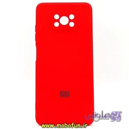 قاب گوشی Poco X3 - Poco X3 Pro پوکو شیائومی سیلیکونی محافظ لنز دار قرمز کد 81