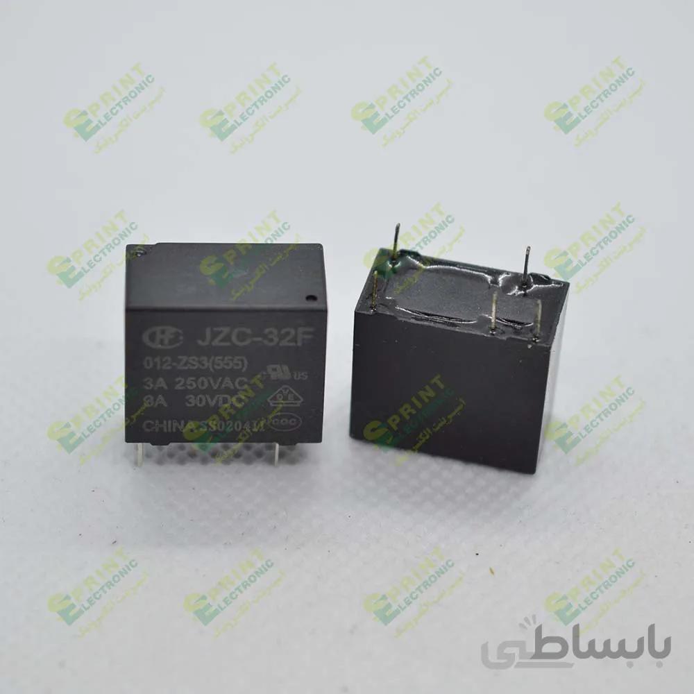 رله 12 ولت بند انگشتی 5 پایه3آمپر HONGFA JZC-32F-012-ZS3