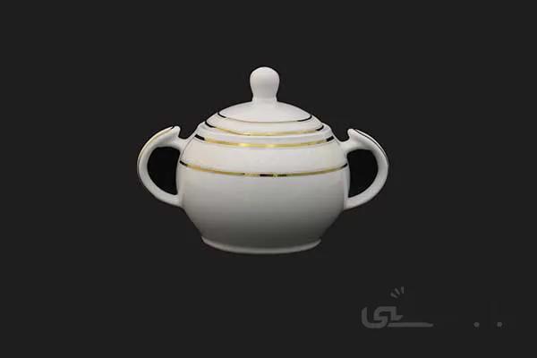 قندان 2 دسته چینی تقدیس قالب گرد یوری طلا