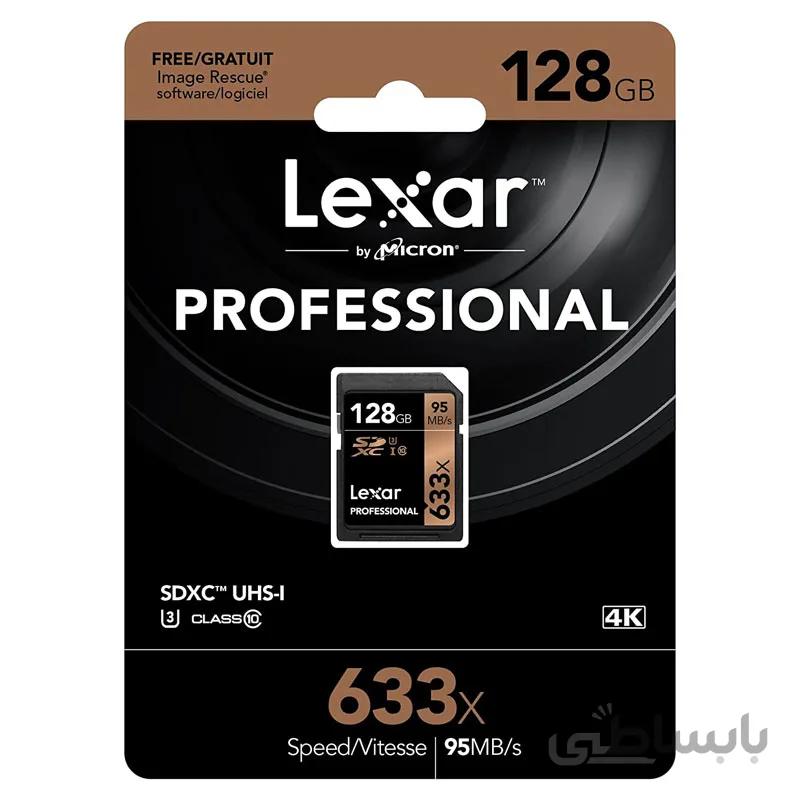 رم اس دی ۱۲۸ گیگ لکسار Lexar Professional 633X U3 C10 95MB/s ا Lexar Professional SDXC UHS-I U3 95MB/s 128GB memory card