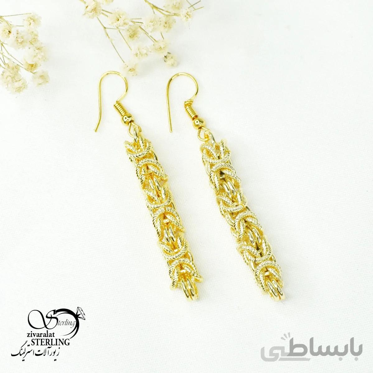 گوشواره آویز طرح طلا کد 6373
