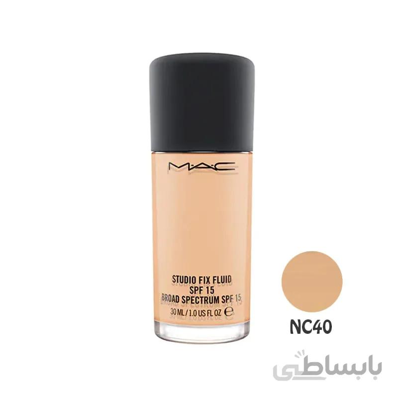 کرم پودر فلوئید استودیو فیکس مک MAC Studio Fix Fluid Cream Foundation SPF15 NC40 (773602103539)