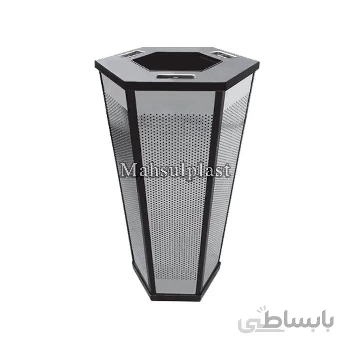 سطل زباله 6 ضلعی استیل مدل پانچ