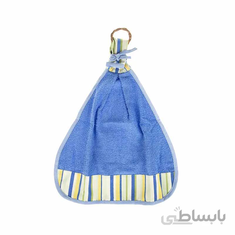 حوله آشپزخانه کتان رزين تاژ طرح اسپرید آبی