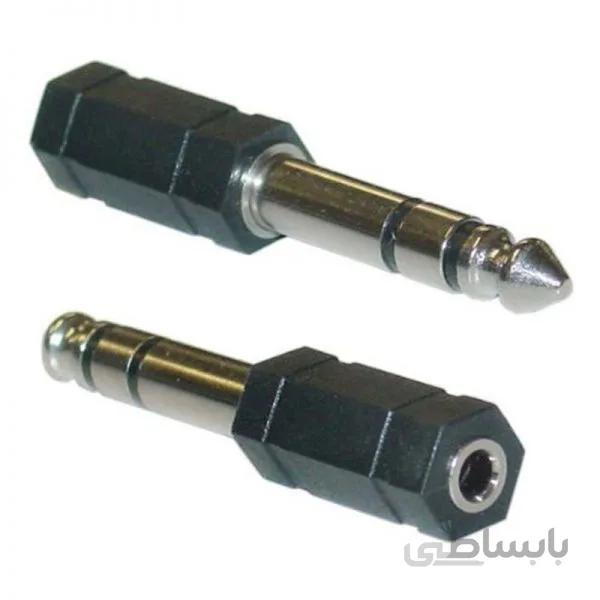 تبدیل فیش میکروفن ۳٫۵ مادگی به ۴٫۵ نری ا 6.5mm Stereo Plug to 3.5 mm Stereo Jack Adaptor
