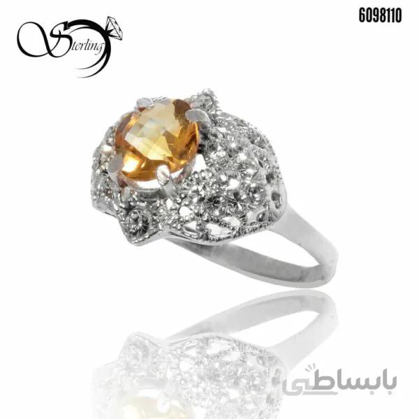 انگشتر سیترین نقره زنانه کد:۲۶۲۵
